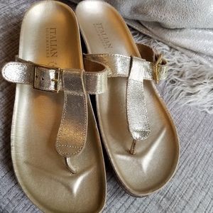 Gold Italian shoemaker sandals- like new!